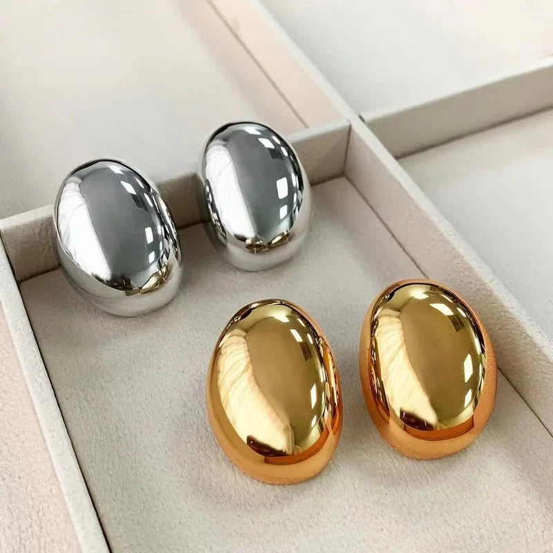Elegant Oval Stud Earrings