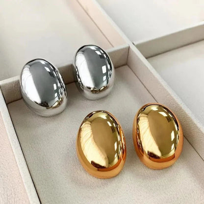 Elegant Oval Stud Earrings