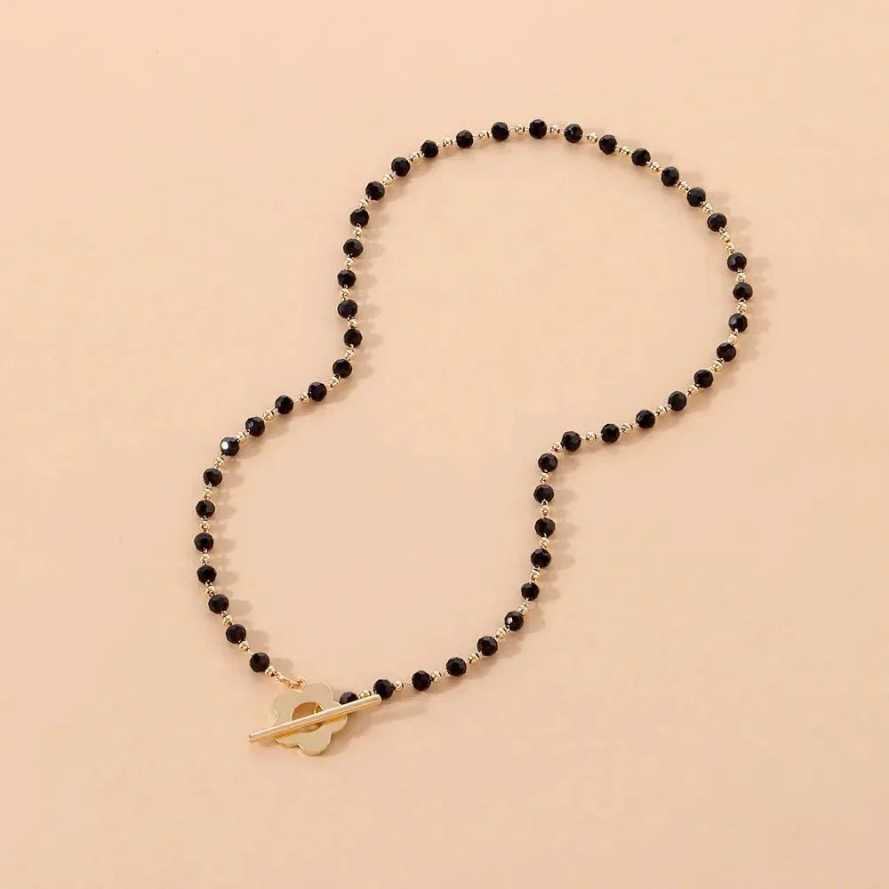 Floral Choker Flower Clasp Necklace