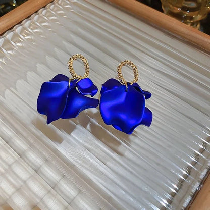 Floral Rose Petal Earrings