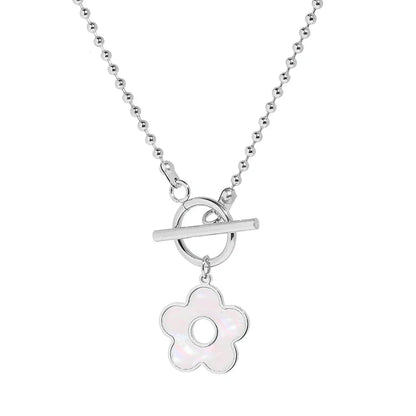 Floral Shell Open Clasp Necklace