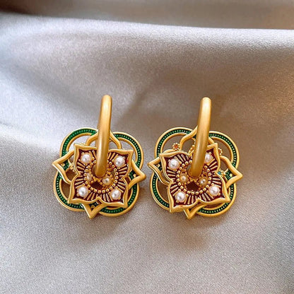 Geometric Rangoli Jhumka Earrings