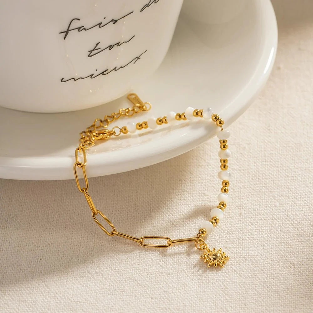 Golden Paperclip Boho Sun Bracelet