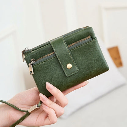 RFID Blocking Elegant Zipper Buttoned Wallet