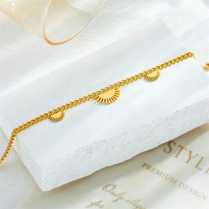Half Sun Charm Necklace and Bracelet Set