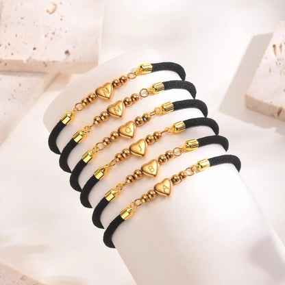 Heart Letter Initial Milan Rope Bracelet