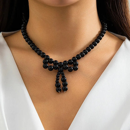 Iconic Dainty Pearl Bow Necklace