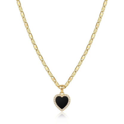 Double Sided Heart Mariner Chain Necklace