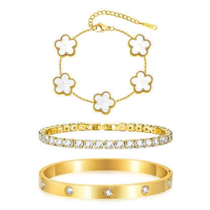 18k 3pc Elegant Bracelet Stack