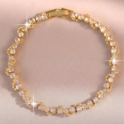 14k Twist Accent Tennis Bracelet