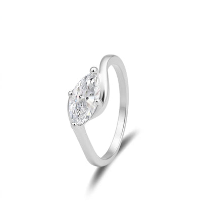 Marquise Cut Crossover Ring