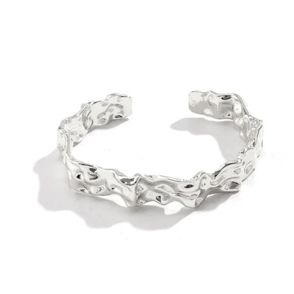 Irregular Crumbled Textured Bangle Bracelet