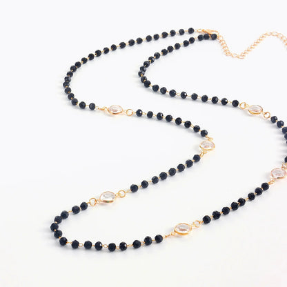 Layered Black Crystal Necklace