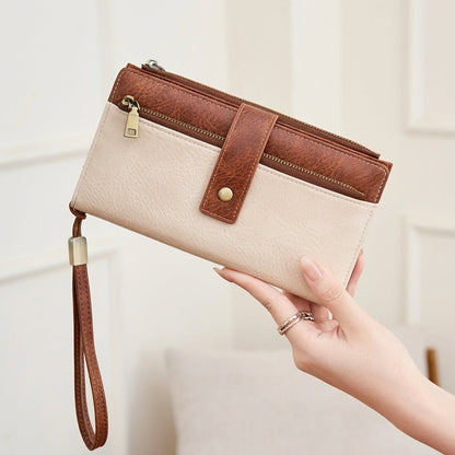 RFID Blocking Elegant Zipper Buttoned Wallet