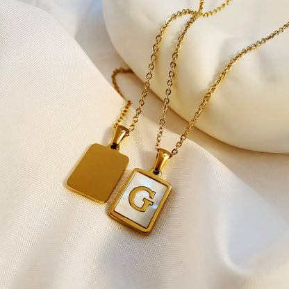 Minimal Accented Pearl Letter Initial Necklace