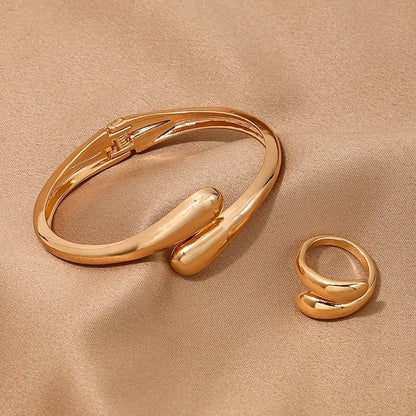 Modern Wrap Choker Necklace, Bracelet, Ring Set