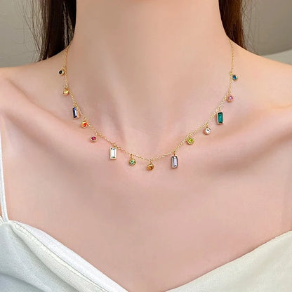 Scattered Dainty Crystals Choker Necklace