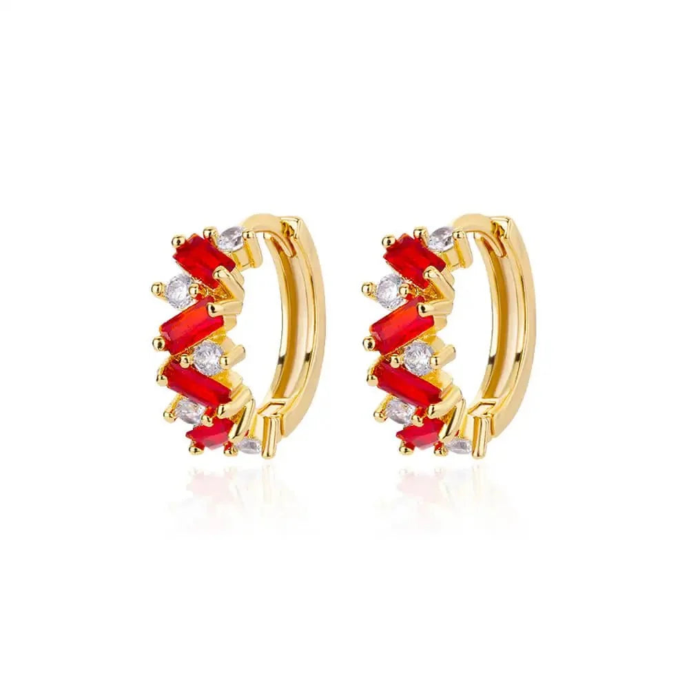 Scattered Diamonds Hoop Earrings