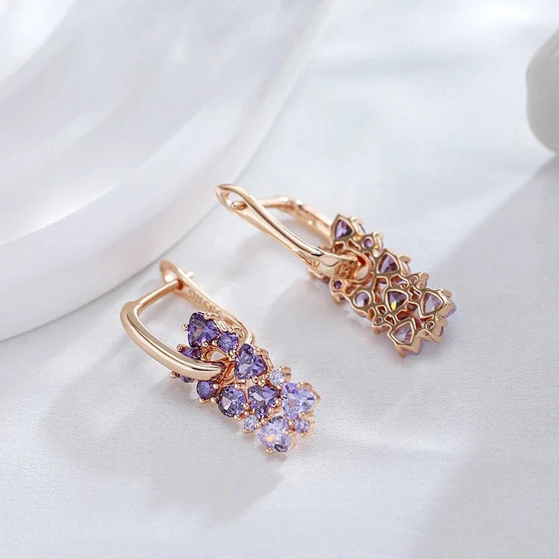 Scattered Simulated Amethyst Earrings