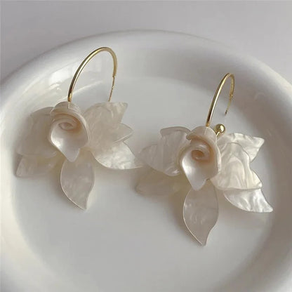 Statement Floral Hoop Earrings