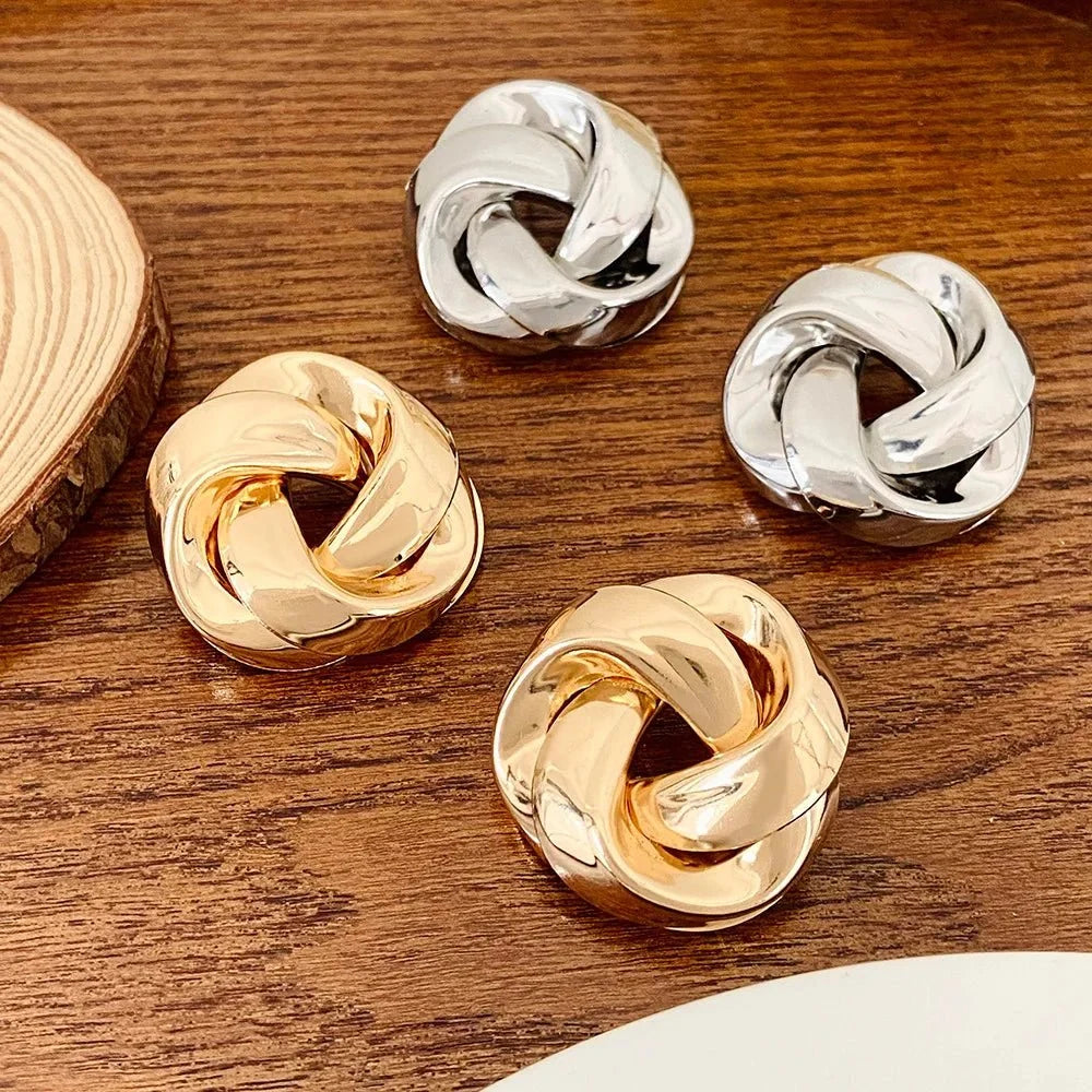 Statement Pretzel Spiral Twist Earrings