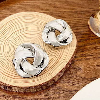 Statement Pretzel Spiral Twist Earrings