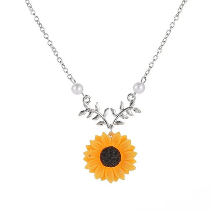 Summer Sunflower Dainty Necklace